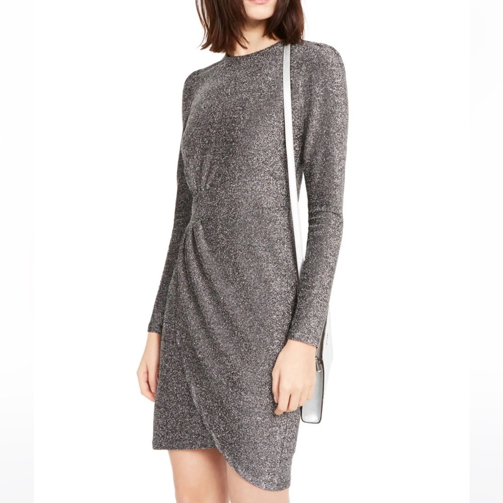 Michael Kors Metallic Silver Dress Size: Petite